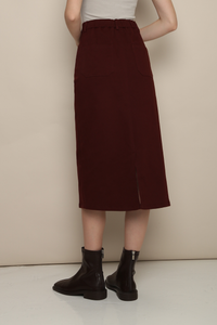 Mirae Column Skirt Burgundy