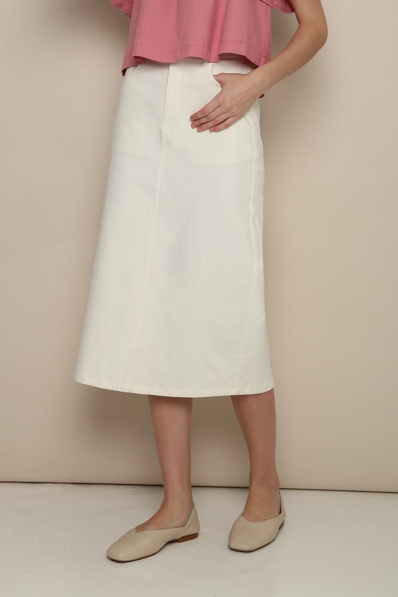 Mirae Column Skirt White