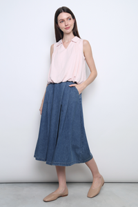 Miu Collar Bubble Blouse Blush Pink