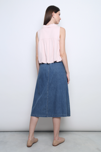 Miu Collar Bubble Blouse Blush Pink