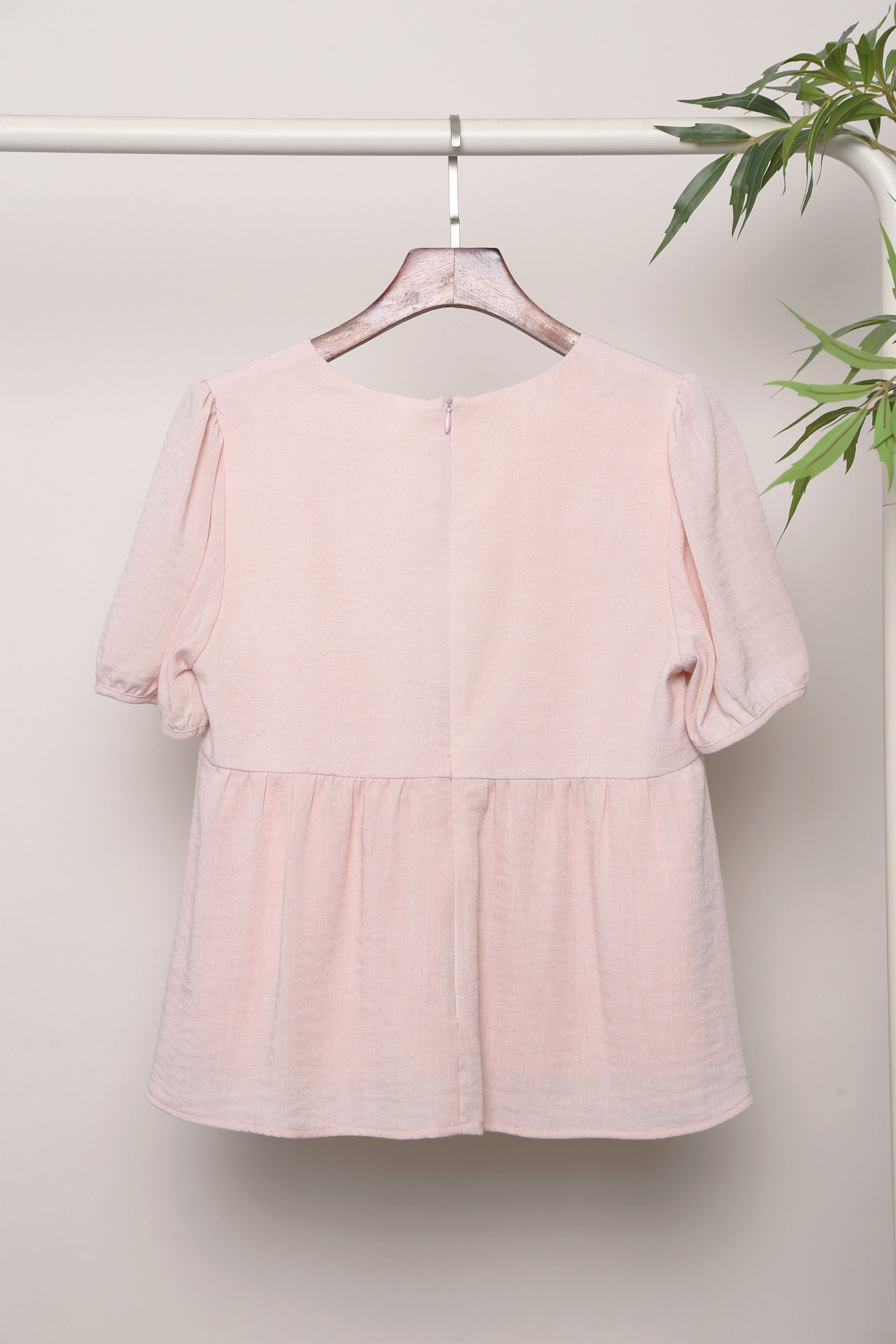 Modern Babydoll Blouse Blush (Backorder II)