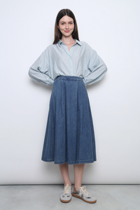 Modi Crepe Shirt Ash Blue