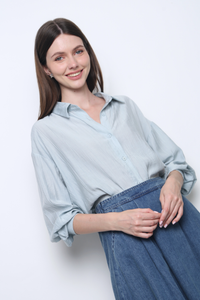 Modi Crepe Shirt Ash Blue