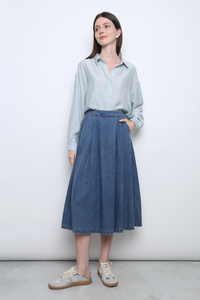 Modi Crepe Shirt Ash Blue