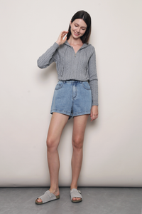 Morning Coffee Denim Shorts Light Wash (Restock III)