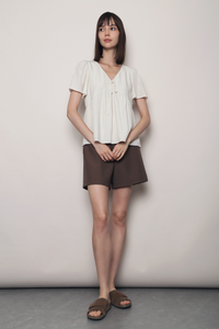 Musee Ribbon Babydoll Top Ivory