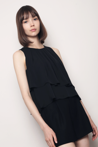 Noosa Breezy Tiered Blouse Black