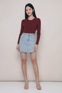 Odette Cable Knit Sweater Wine