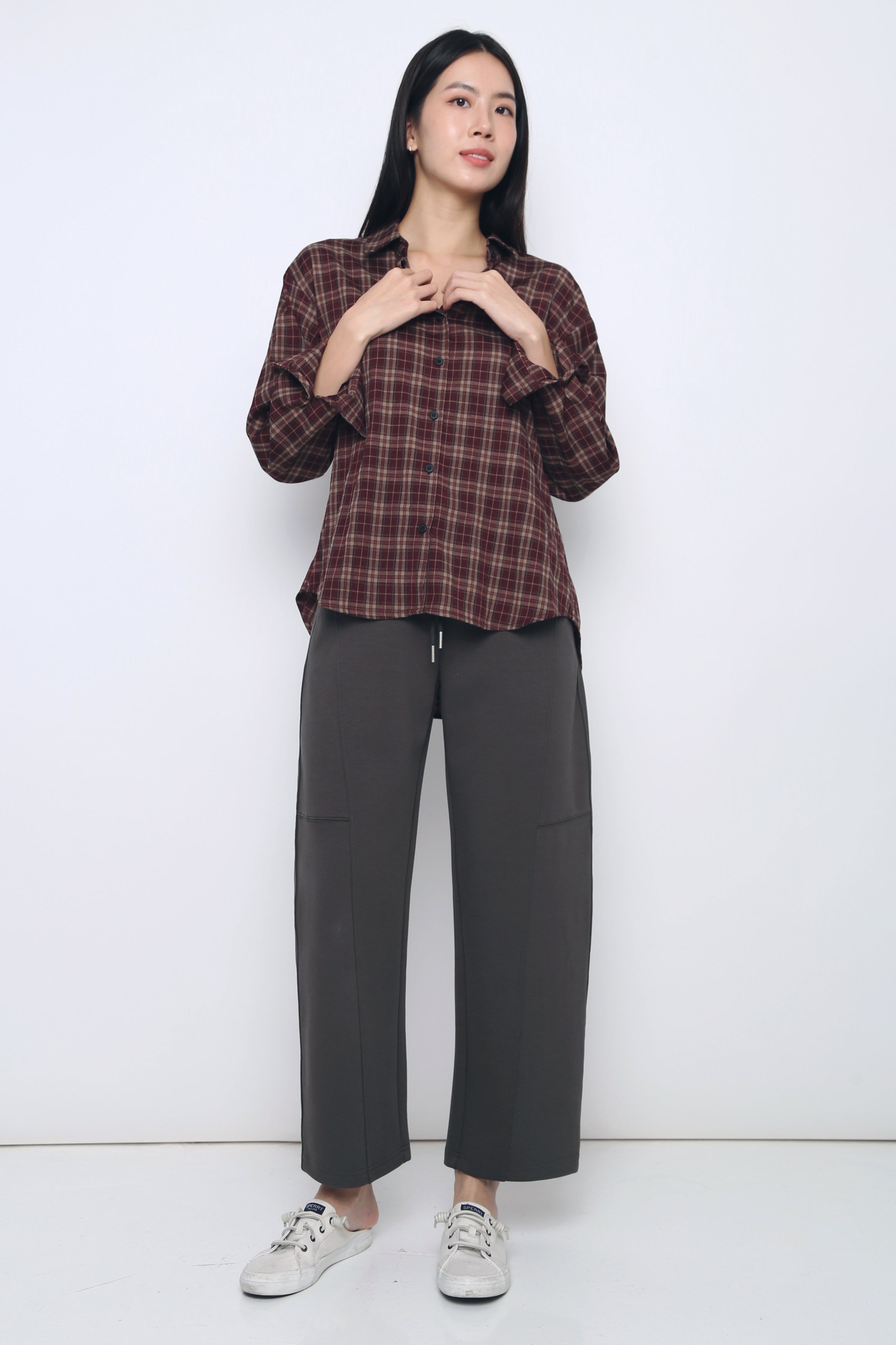 Off Duty Barrel Pants Charcoal Grey
