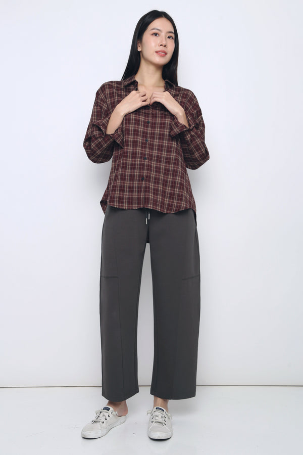 Off Duty Barrel Pants Charcoal Grey