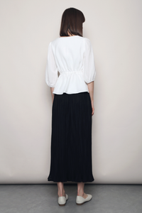 Olive Tie Waist Blouse White