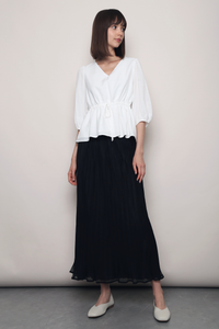 Olive Tie Waist Blouse White