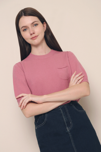 Olivia Pocket Knit Blouse Magenta