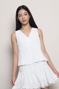 Perfect Form Lace Shift Blouse White