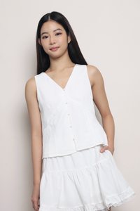 Perfect Form Lace Shift Blouse White
