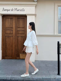 Aire Babydoll Top White