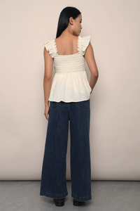 Pixie Flutter Babydoll Top Ivory