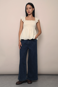 Pixie Flutter Babydoll Top Ivory
