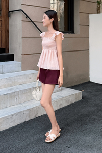 Pixie Flutter Babydoll Top Blush