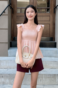 Pixie Flutter Babydoll Top Blush