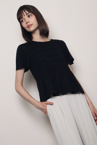 Poetry Pintuck Babydoll Blouse Black (Restock)