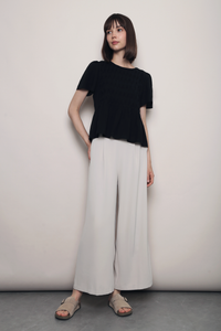 Poetry Pintuck Babydoll Blouse Black (Restock)