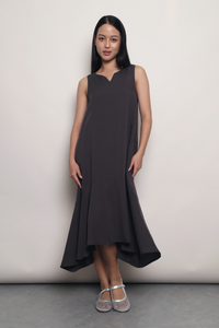 Poise in Motion Midi Dress Charcoal Grey