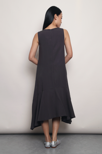 Poise in Motion Midi Dress Charcoal Grey