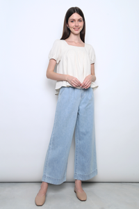 Puff Flair Linen Blouse Ivory