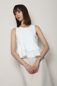 Quiet Lace Sleeveless Top White