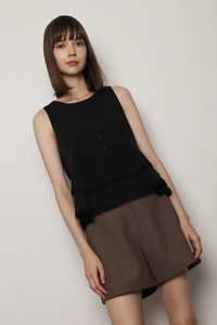Quiet Lace Sleeveless Top Black