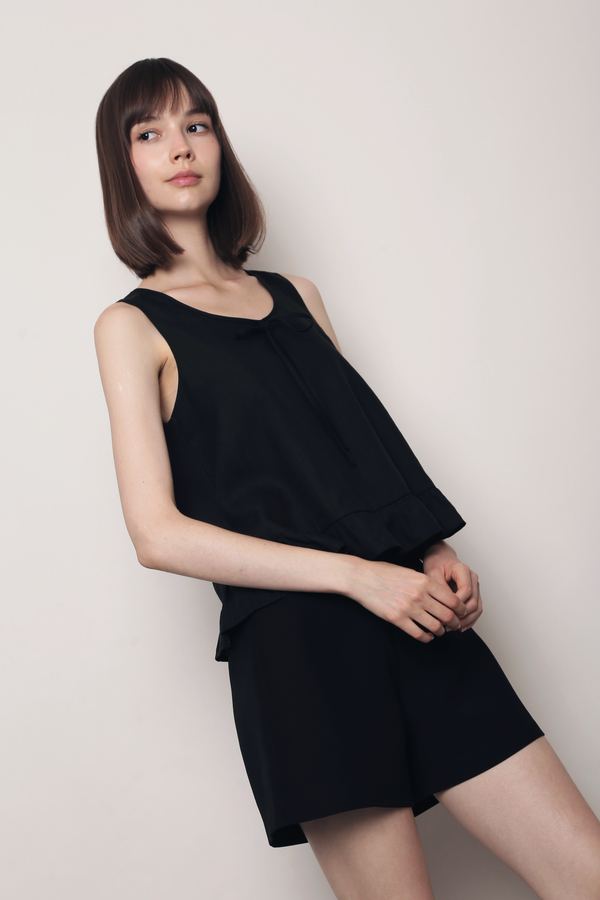 Ribbon Reverie Top Black