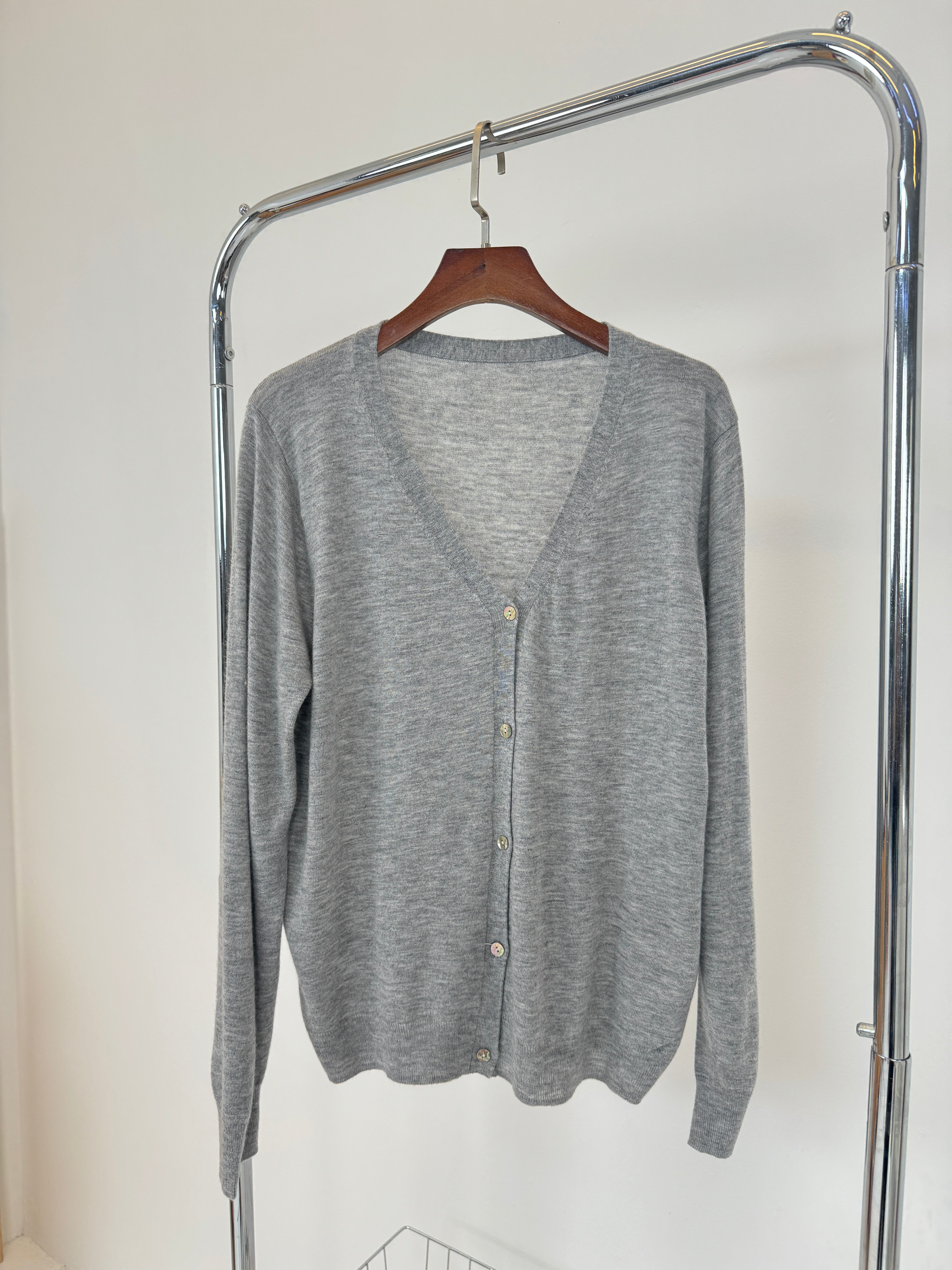 Ronna Soft Knit Cardigan Light Grey