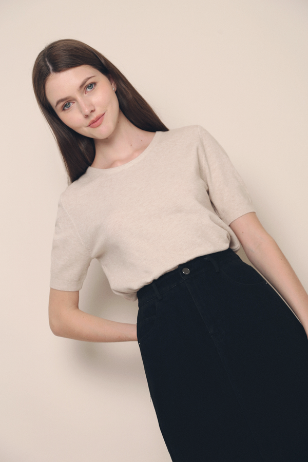 Ryleigh Slim Fit Knit Blouse Malt