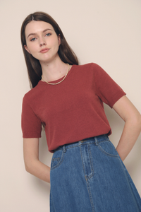 Ryleigh Slim Fit Knit Blouse Raspberry