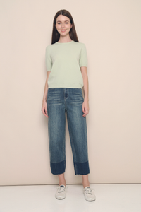 Ryleigh Slim Fit Knit Blouse Sage