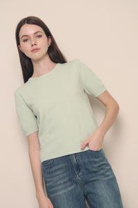 Ryleigh Slim Fit Knit Blouse Sage