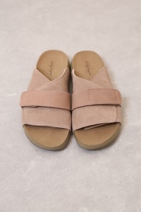 Saddle Strap Sandals Taupe Pink