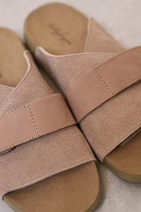 Saddle Strap Sandals Taupe Pink
