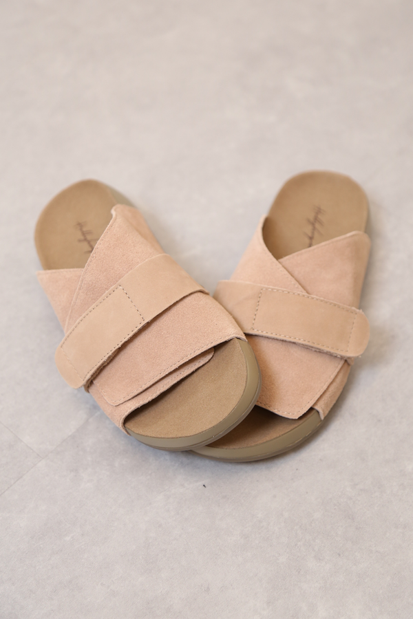 Saddle Strap Sandals Nude Blush