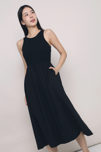 Saffron Racer Front Maxi Dress Black (Backorder)