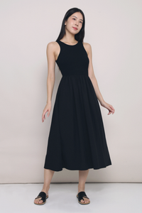 Saffron Racer Front Maxi Dress Black (Backorder)