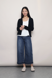 September Light Cable Knit Cardigan Black (Backorder)