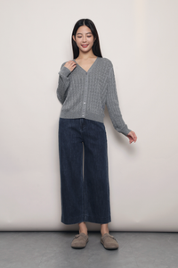 September Light Cable Knit Cardigan Grey (Backorder)