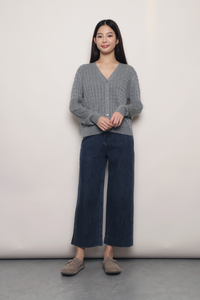September Light Cable Knit Cardigan Grey (Backorder)