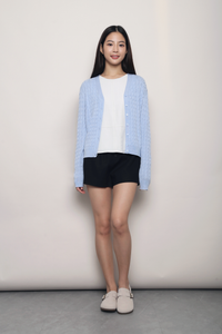 September Light Cable Knit Cardigan Powder Blue (Backorder)