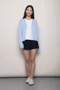September Light Cable Knit Cardigan Powder Blue (Backorder)