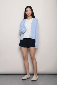 September Light Cable Knit Cardigan Powder Blue (Backorder)