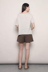 Signature Mom Shorts Brown