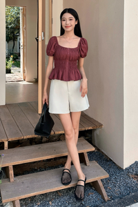 Signature Mom Shorts Ivory (Restock)
